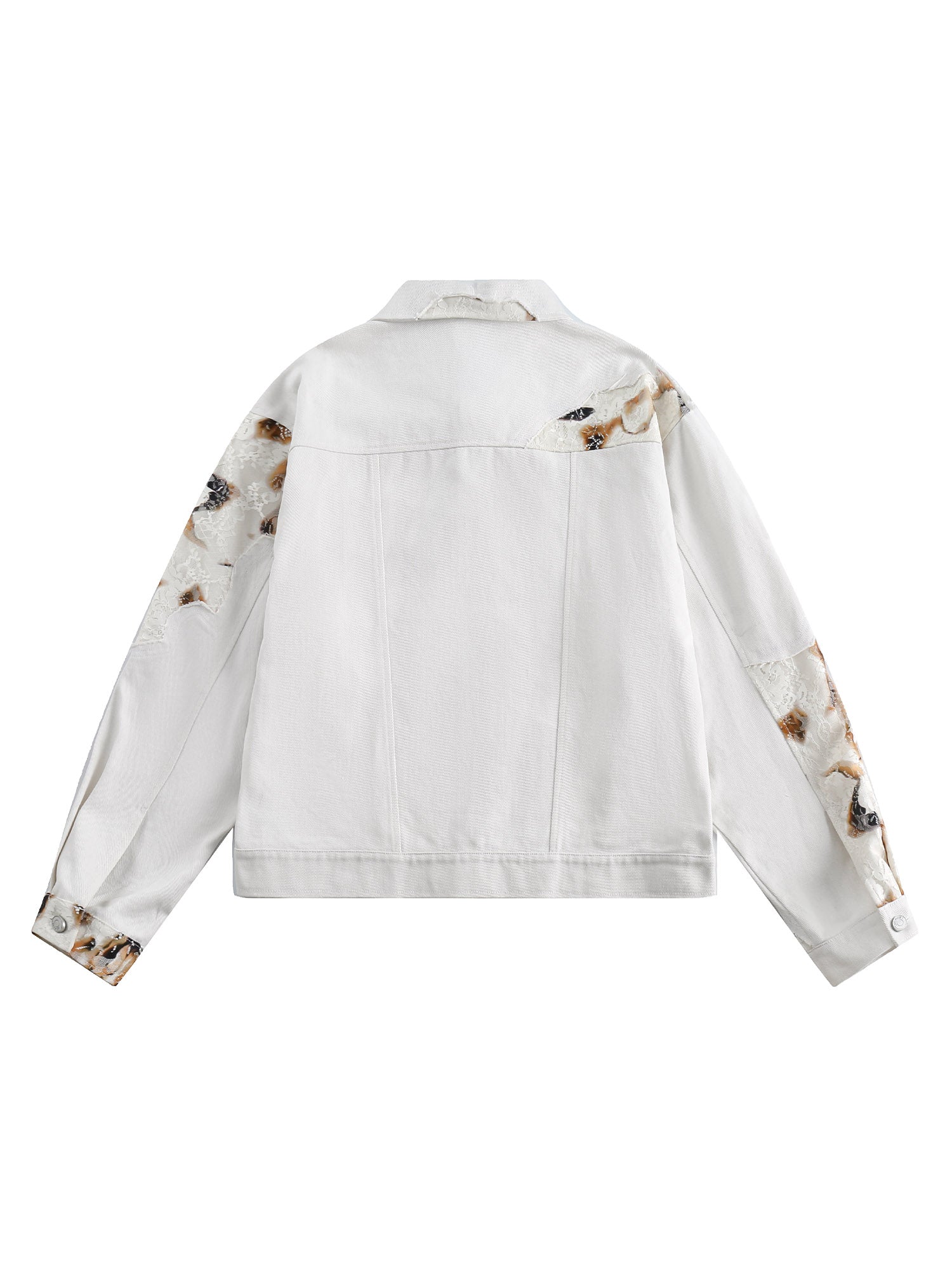 Veste en jean patchwork en dentelle style rétro américain supermade