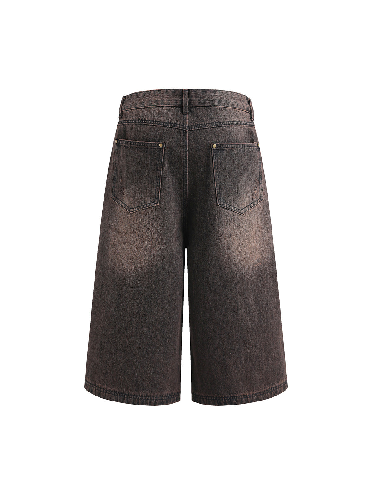 Kurze Jeanshose aus verwaschenem Denim im Used-Look