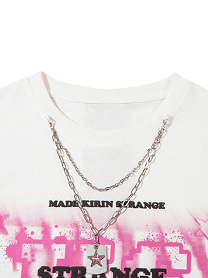 Street Retro Star Chain Print Vest