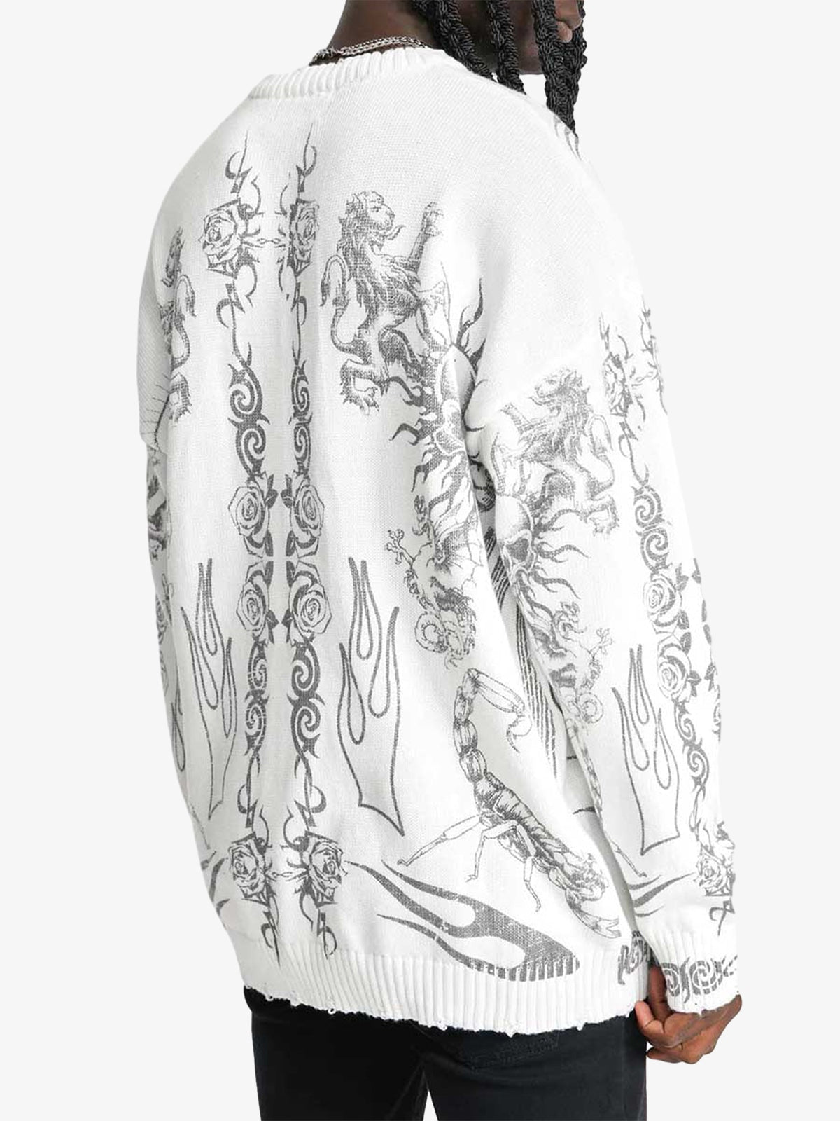 Thesupermade – Pullover mit Totenkopf-Print im Used-Look – 1002 