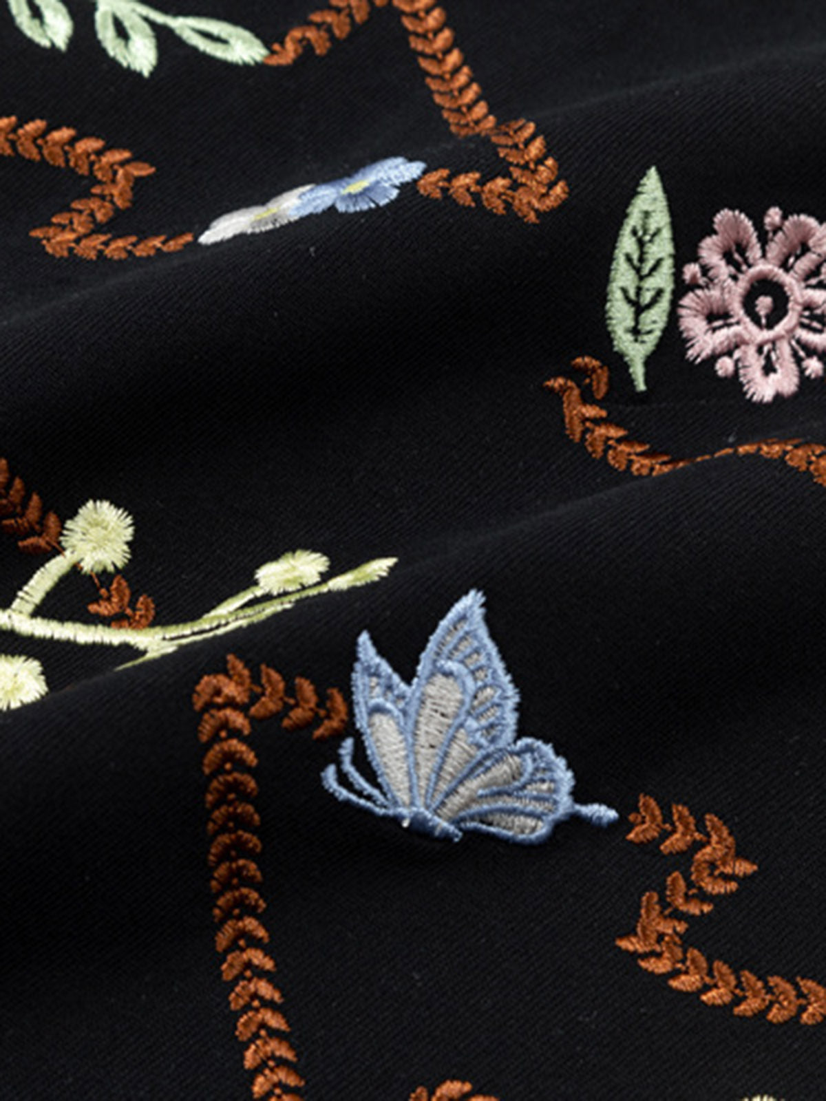 Embroidered Floral Crew Neck T-Shirt