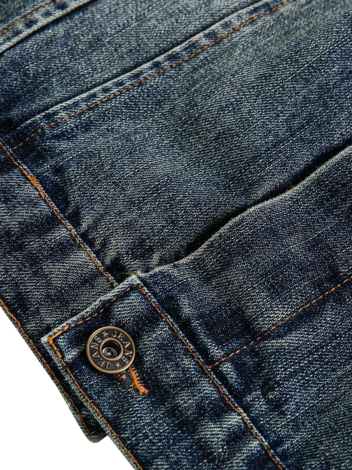 Veste à capuche en jean délavé style rétro