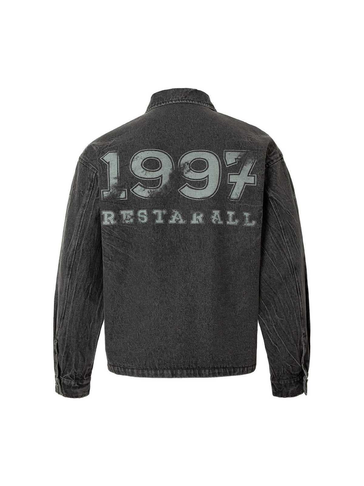 Veste en jean à rivets et imprimé brodé Wasteland
