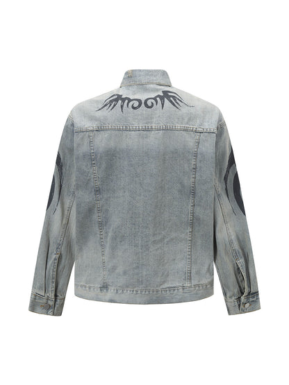 Veste en jean rétro délavée Totem