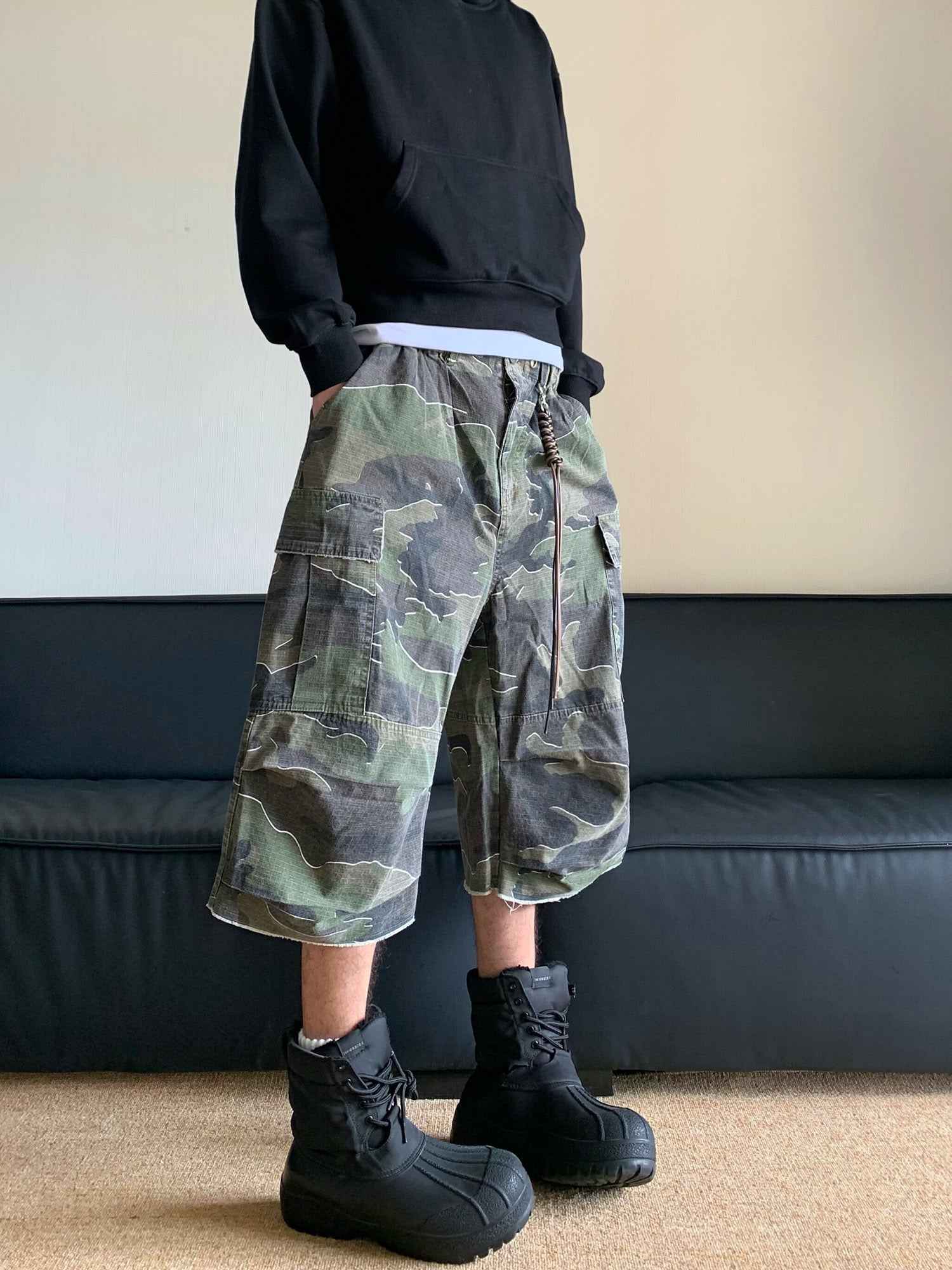 Thesupermade Retro Camouflage Workwear Baggy Jorts