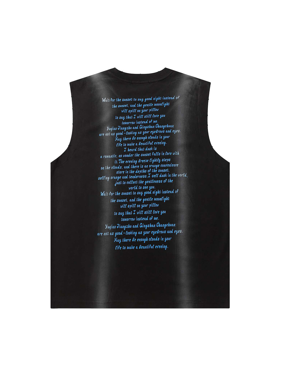 Spray-Painted Lettering Ripped Print Vest