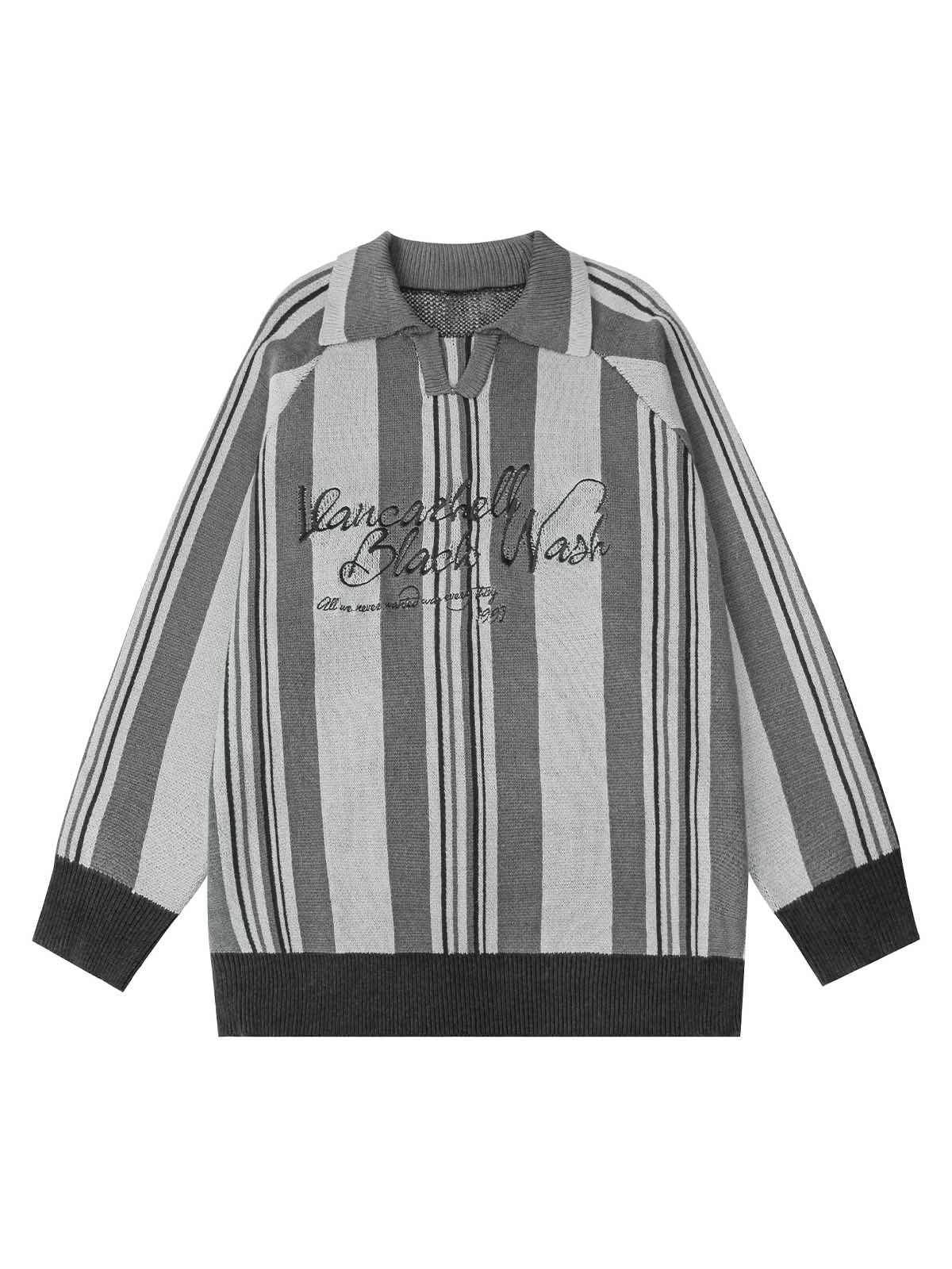 Thesupermade – Gestreifter Polopullover aus besticktem Strick