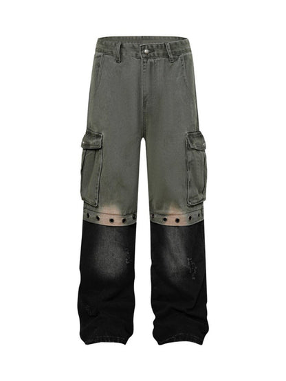 Deconstructed Detachable Split Cargo Jeans