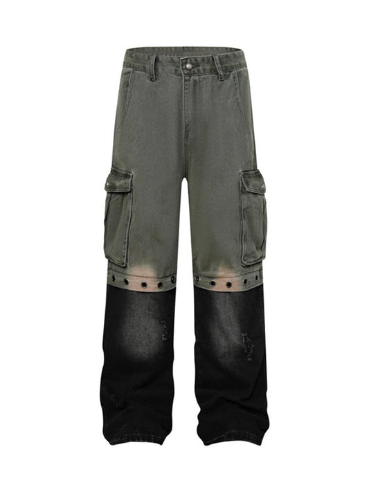 Deconstructed Detachable Split Cargo Jeans