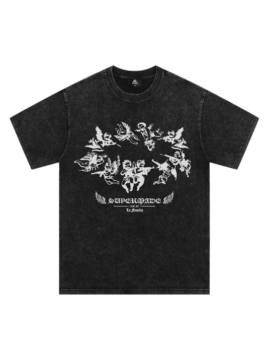 Original Vintage T-Shirt mit Engel-Grafikdruck