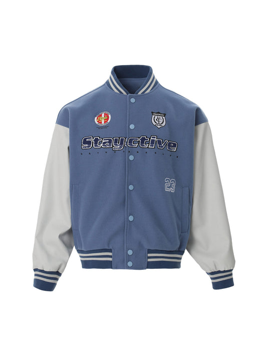 Veste bomber brodée à coutures contrastées TheSupermade