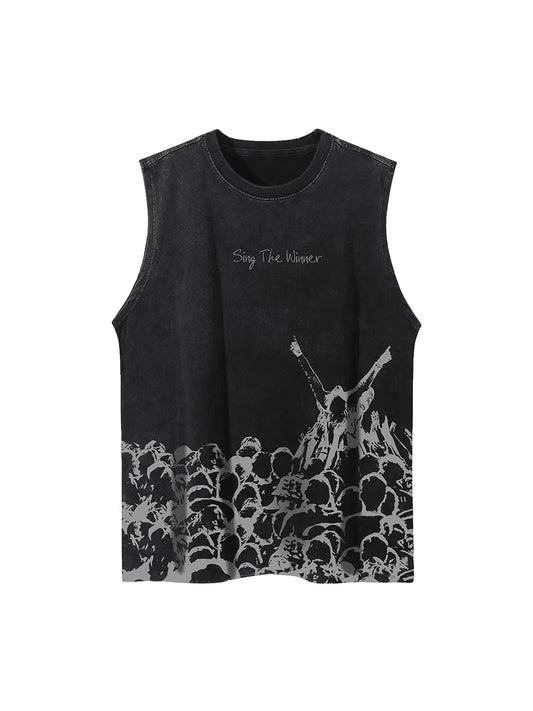 Gilet de rap de rue vintage vieilli Thesupermade