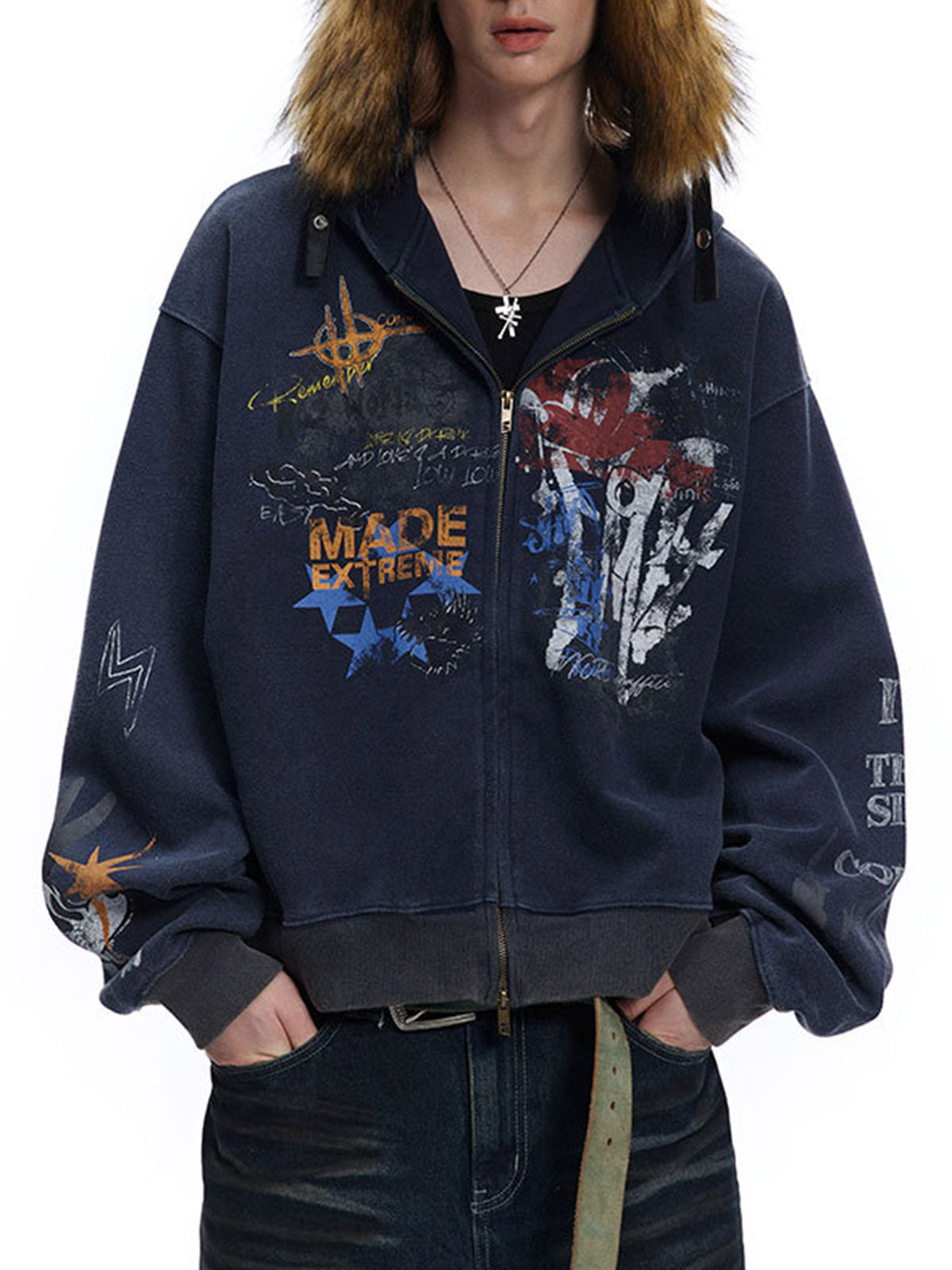 Thesupermade Graffiti-Cardigan-Hoodie