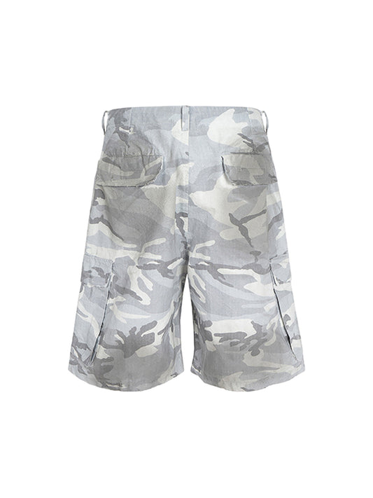 Drawstring Camouflage Cargo Shorts