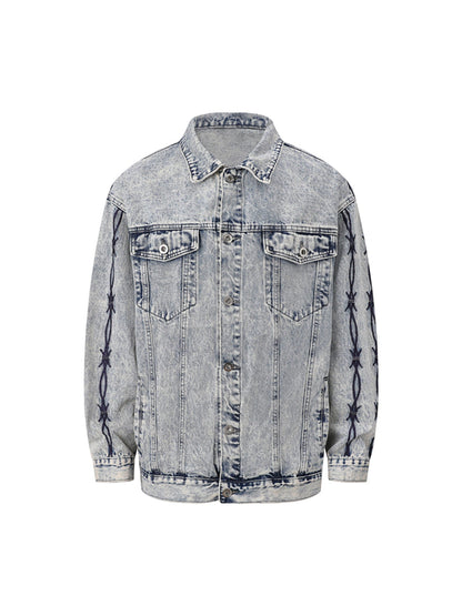Veste en jean brodée Thorn de Thesupermade
