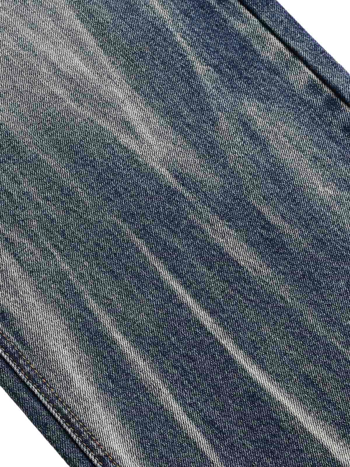 Jean droit effet froissé tie-dye