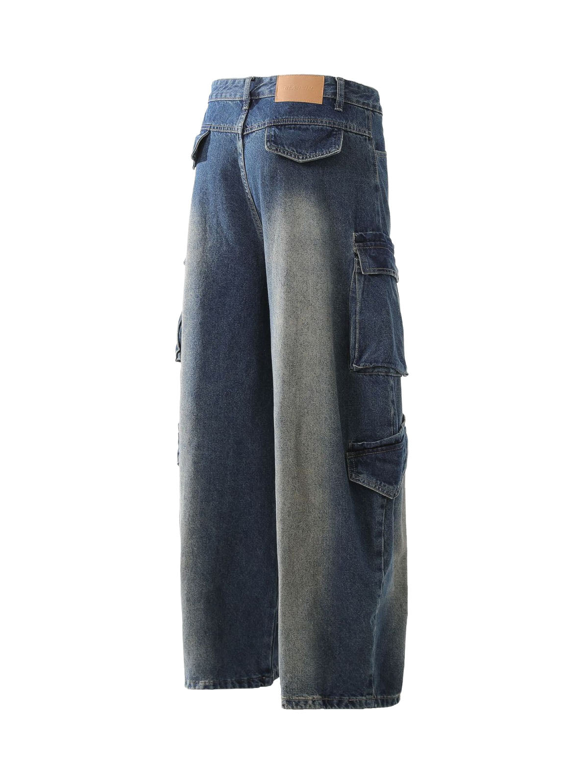 Heavy Washed Workwear Baggy Barrel Jeans