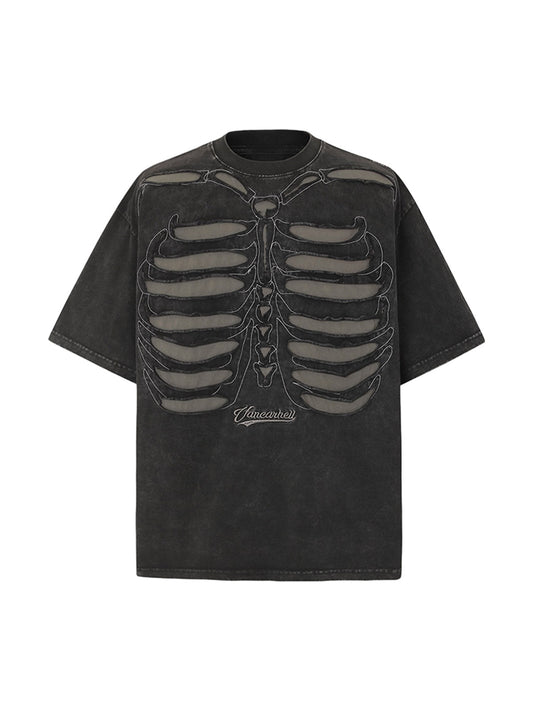 T-shirt oversize à imprimé squelette