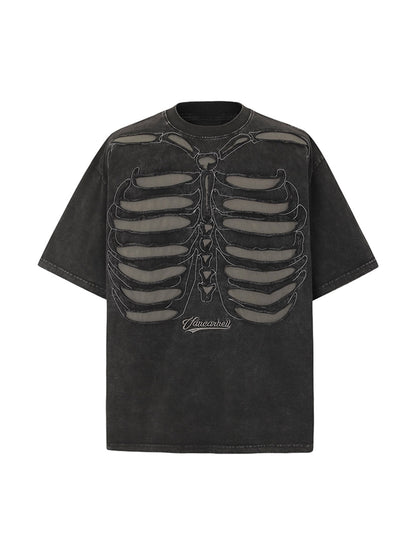 T-shirt oversize à imprimé squelette