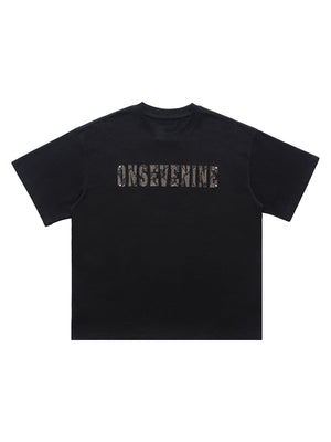 Camouflage Letter Short Sleeve T-Shirt