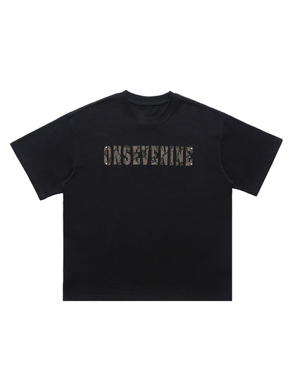 Camouflage Letter Short Sleeve T-Shirt