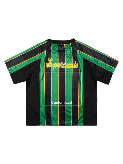 Original Retro Striped Spliced Sports Jersey T-Shirt