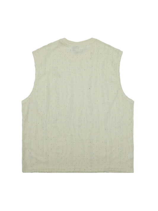 Gilet texturé diamant à motif usé de la rue Thesupermade