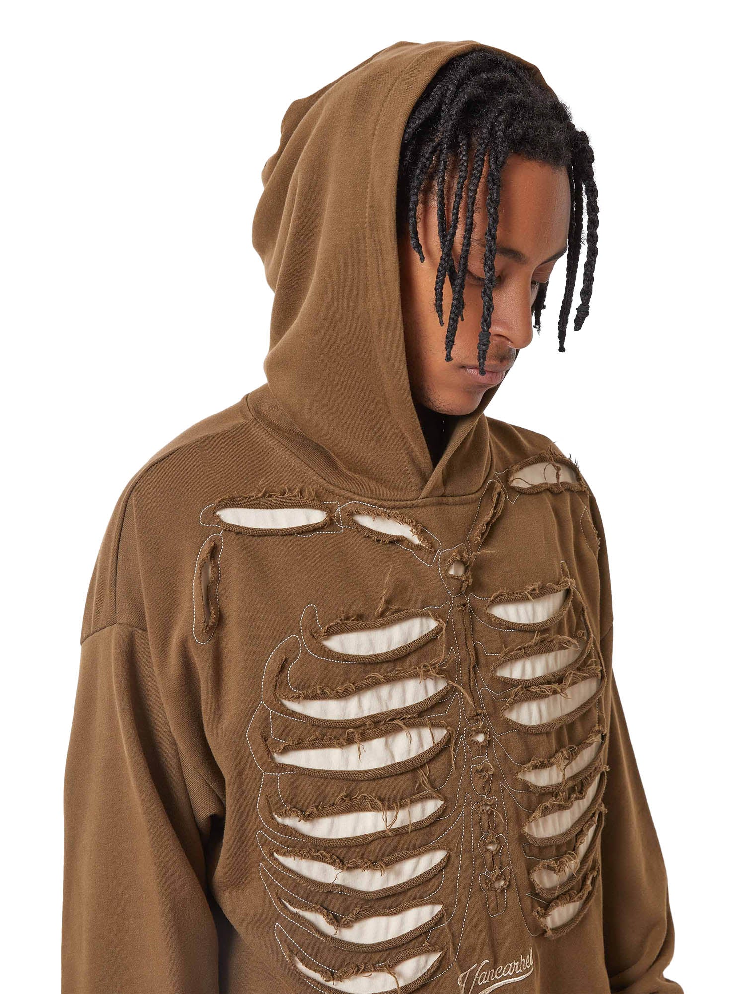 Thesupermade – Gewaschenes und gealtertes Kapuzensweatshirt – 1674 
