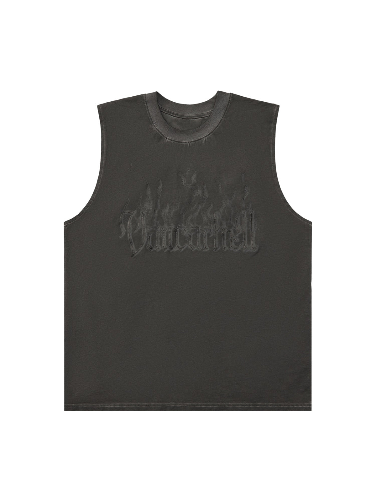 Thesupermade Washed Flame Letters Street Rap Vest