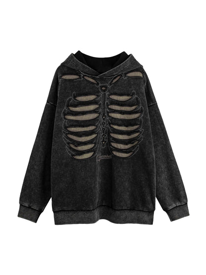 Thesupermade – Gewaschenes und gealtertes Kapuzensweatshirt – 1674 