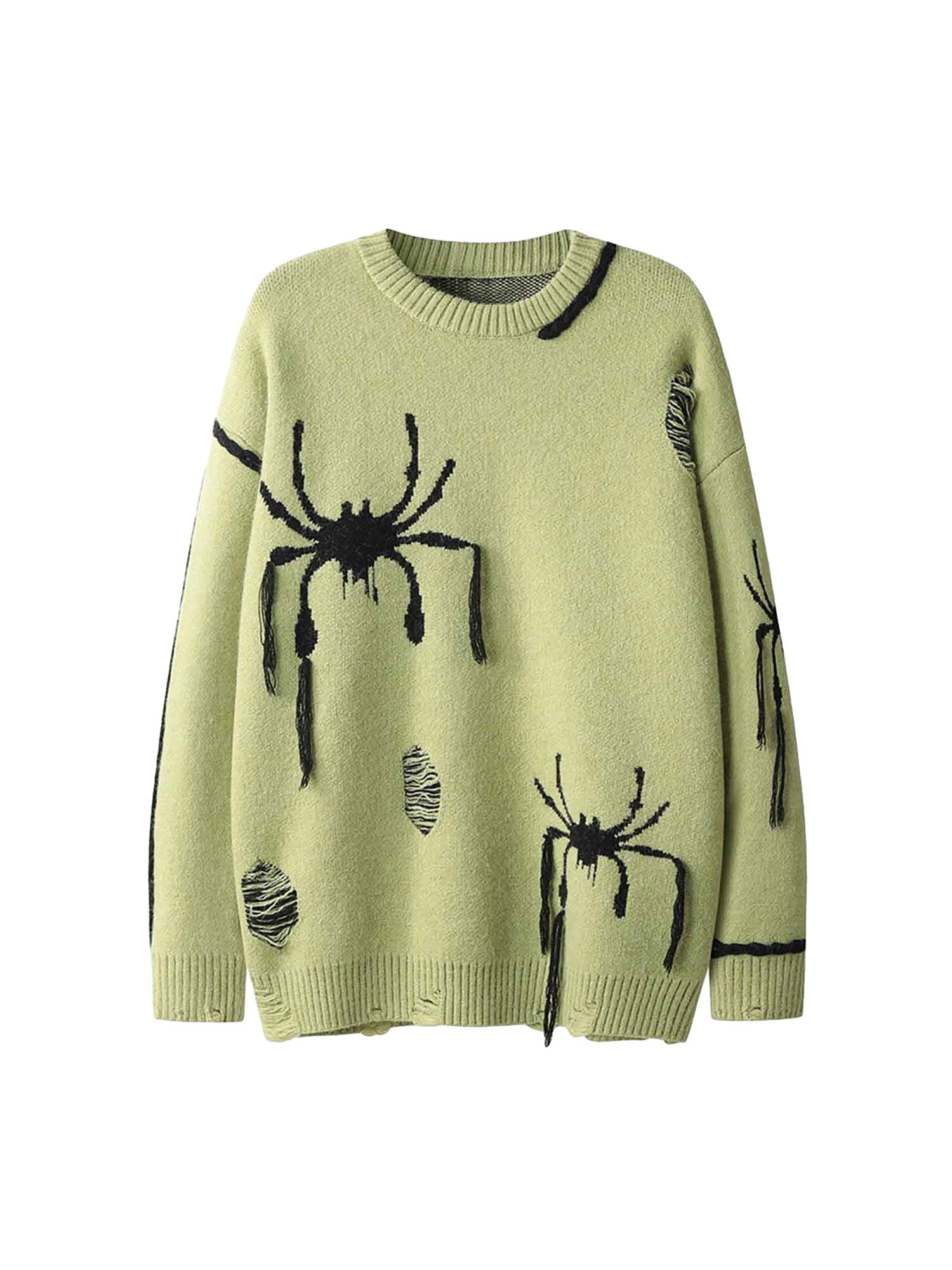 Thesupermade – Oversize-Pullover im Distressed-Look mit Spinnenmuster