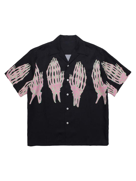 Chemise décontractée à imprimé main de fantôme et griffe de fantôme Thesupermade
