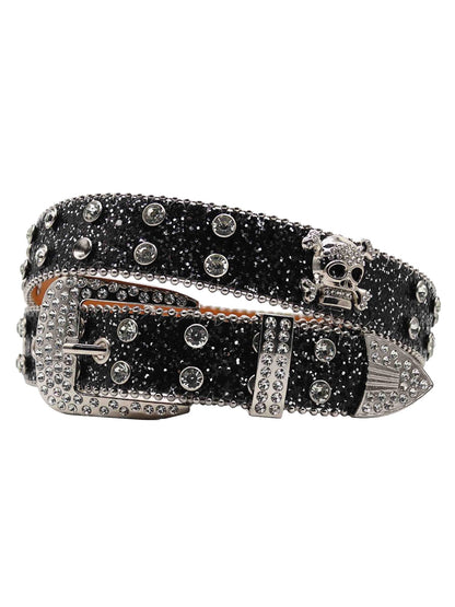 Thesupermade Strass-Totenkopfgürtel - 1668 