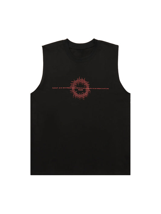 Gilet sans manches style rétro avec motif Thorn Ring de Thesupermade Street Rap