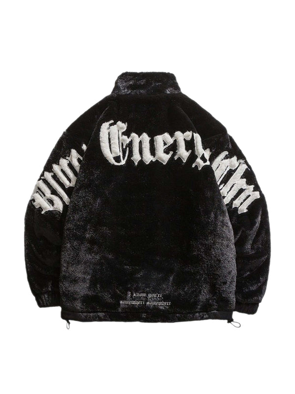 Thesupermade Street Letter Embroidered Fleece Jacket - 1838