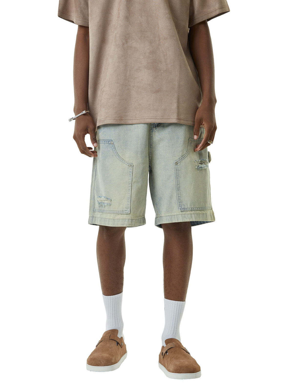 Thesupermade Retro Washed Hip-Hop Shorts