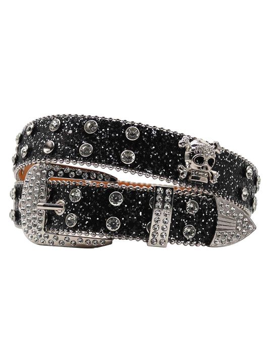 Ceinture tête de mort en strass supermade - 1668