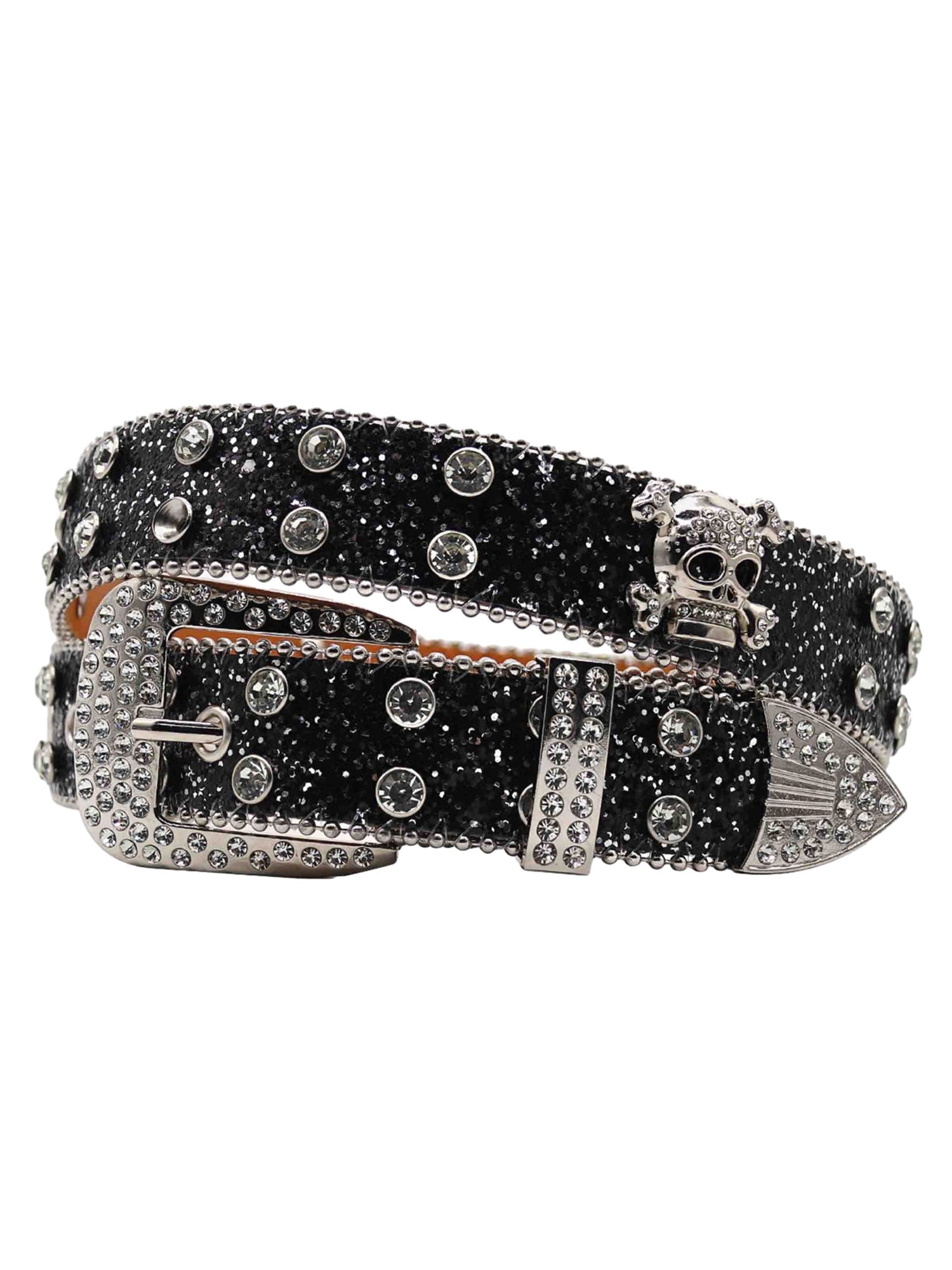 Thesupermade Rhinestone Skull Belt - 1668