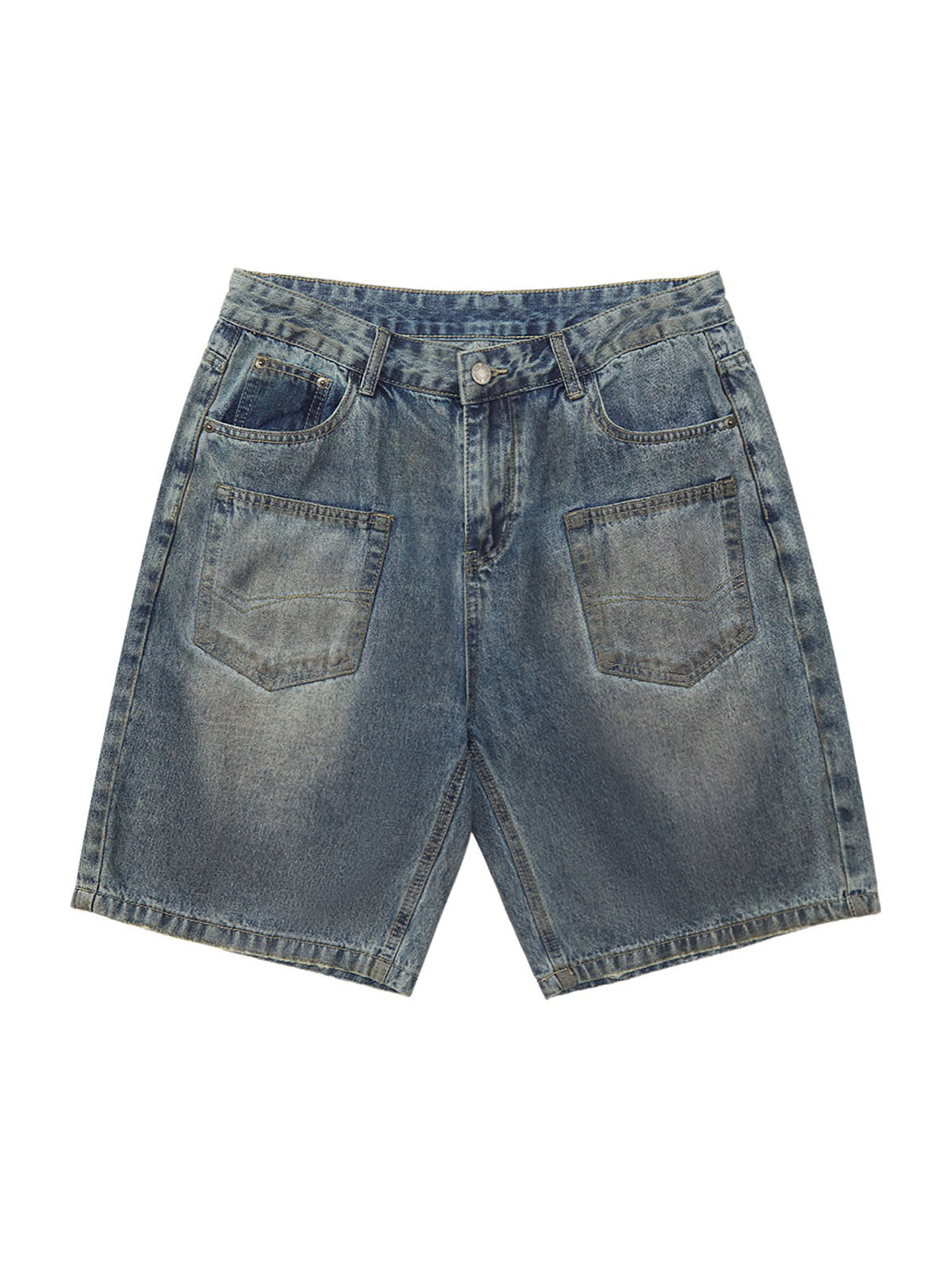 Thesupermade American Street Style Washed Distressed Shorts