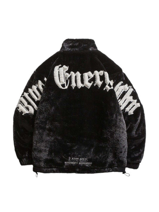 Thesupermade Fleecejacke mit besticktem Straßenbuchstaben – 1838