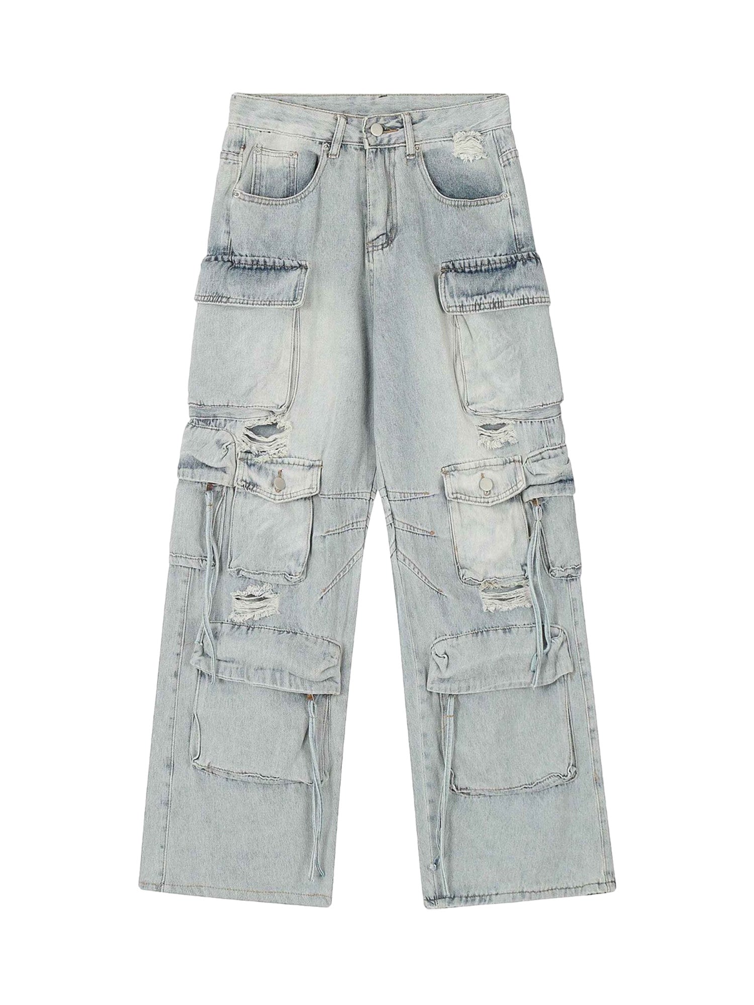 Jean cargo délavé multi-poches de travail Supermade - 1830