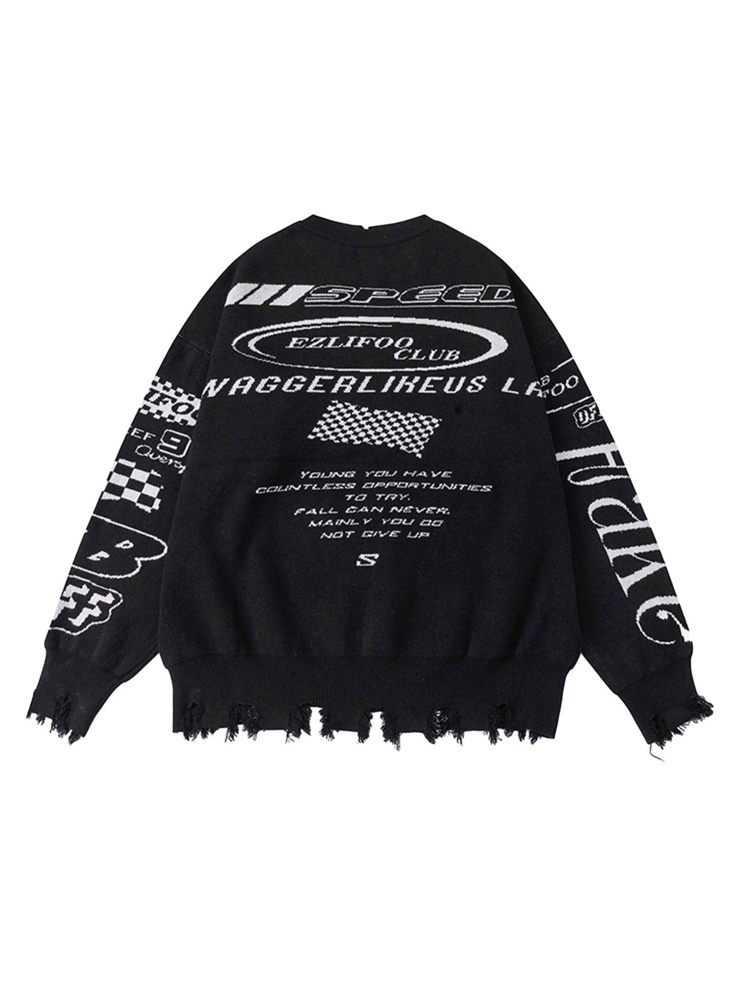 Thesupermade Ripped Racing Sweater