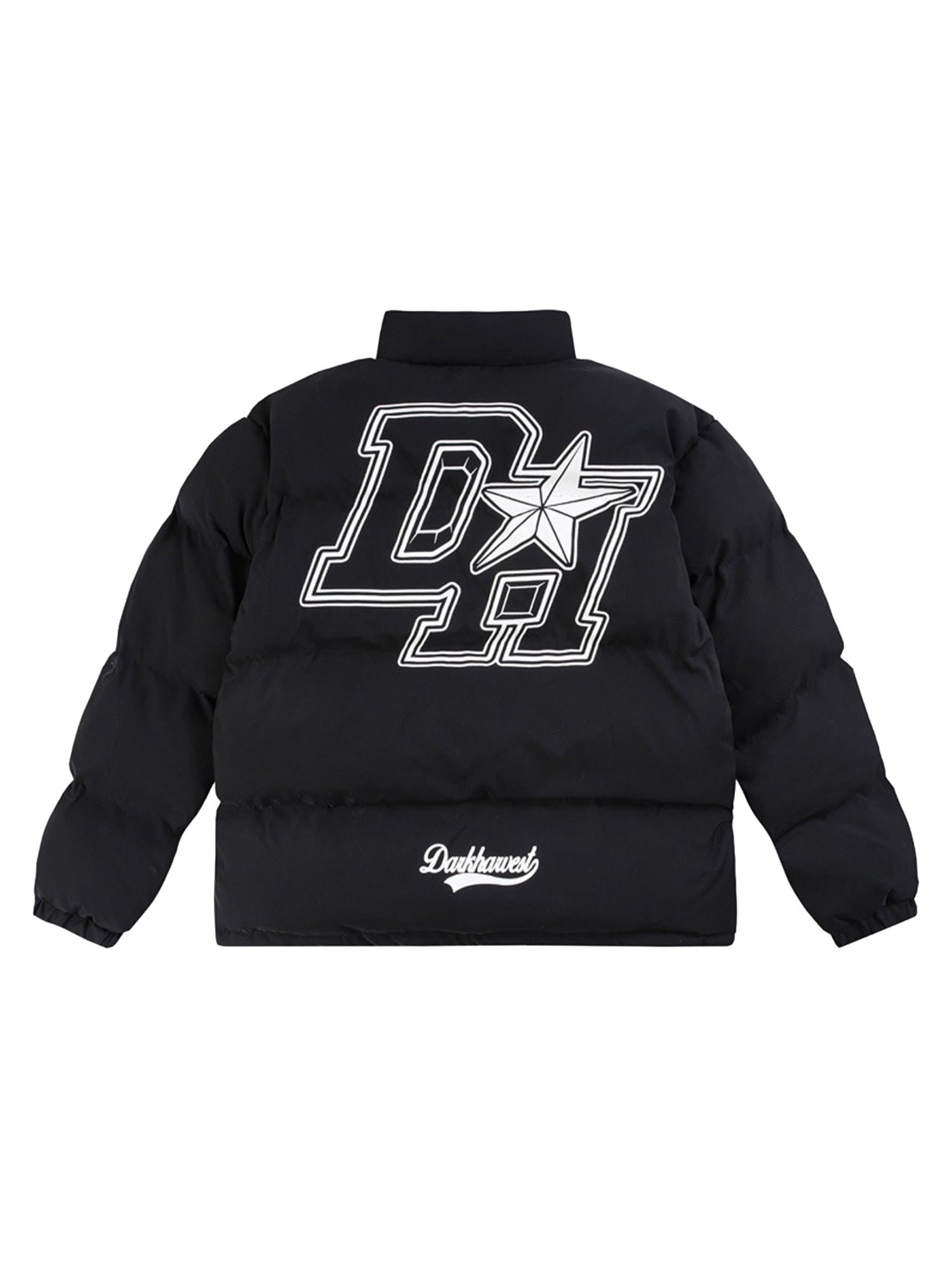 Daunenjacke mit Retro-Buchstaben-Print - 1393 