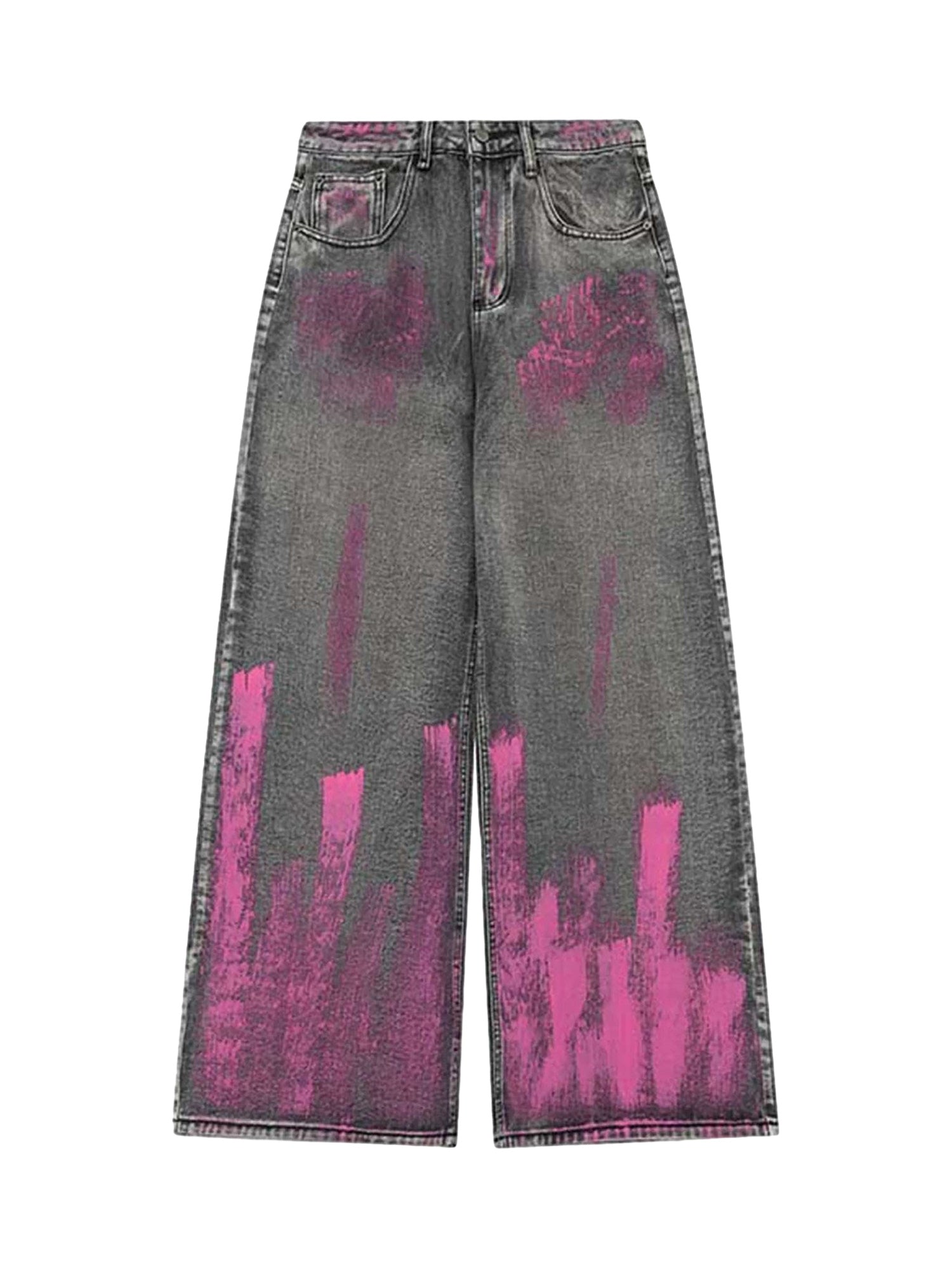 Jean baggy délavé effet vieilli à motif graffiti Thesupermade - 1886