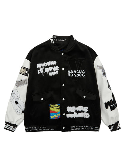 Thesupermade – Hip-Hop-Baseballtrikot mit besticktem Frottee-Patch in Pink – 1965 