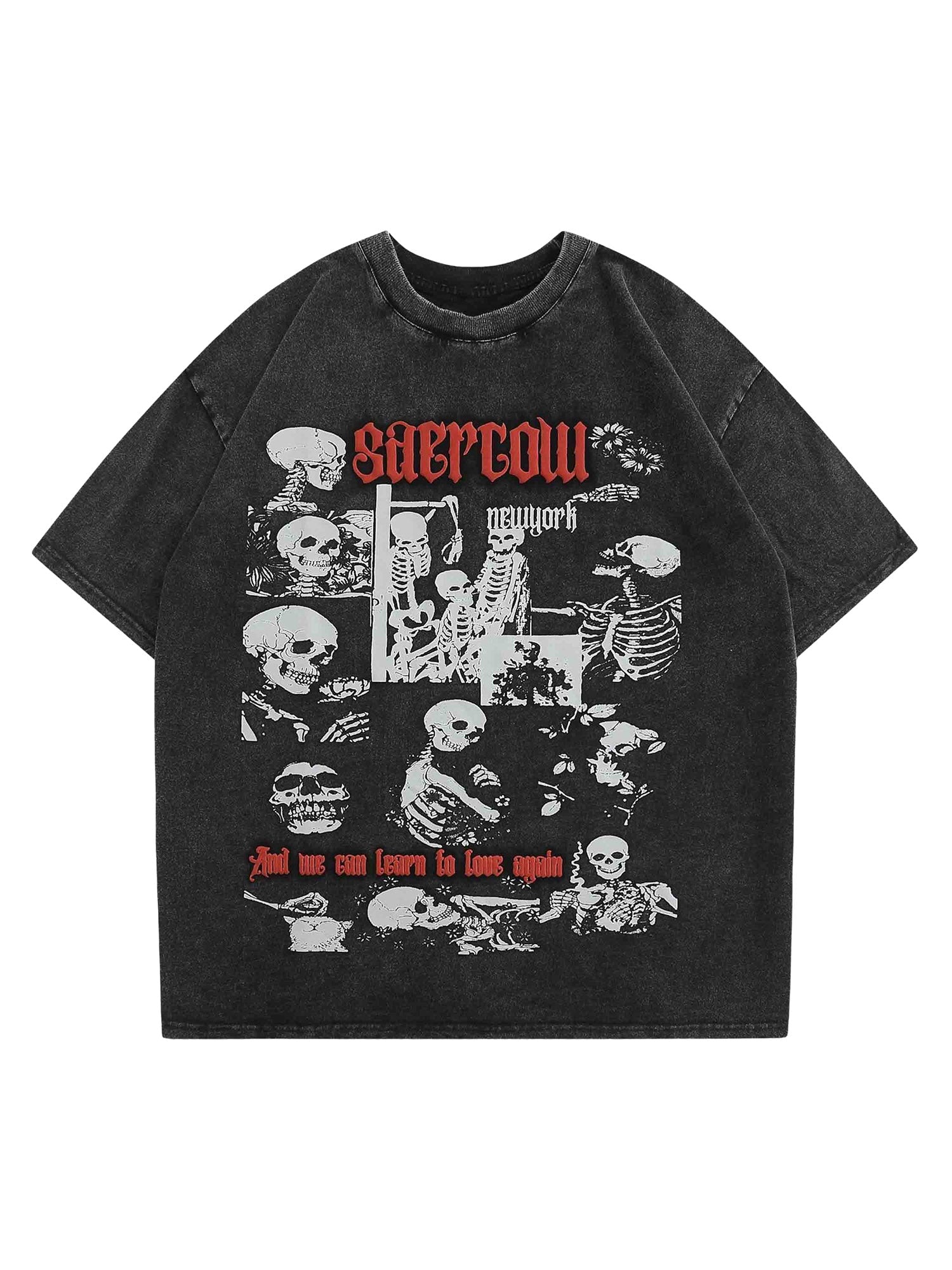 Thesupermade American Vintage Washed Skeleton Old T-shirt - 1620