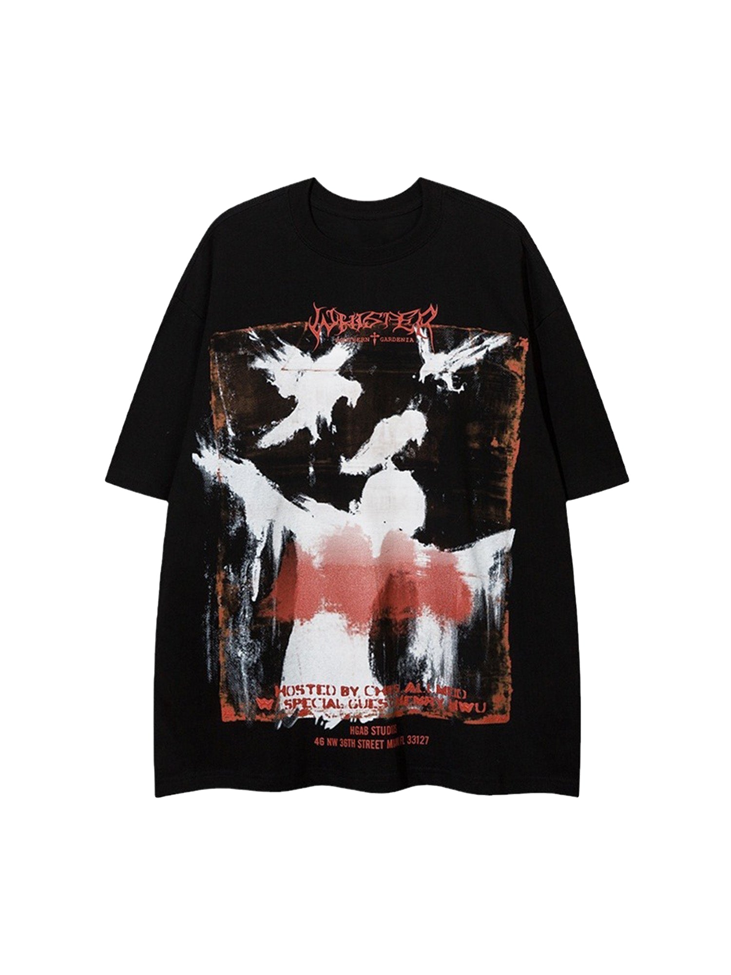 Crow Erosion Shadow Hip-Hop T-shirt - 2090