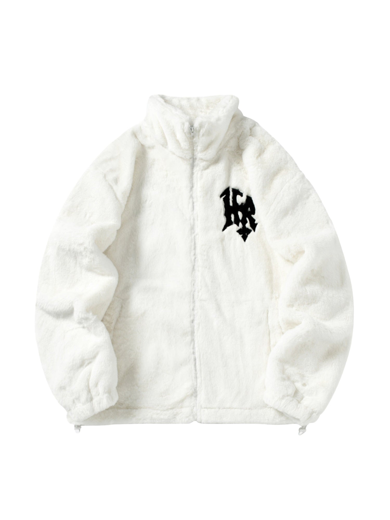 Thesupermade Hip-Hop-Pelzjacke mit Stehkragen und Buchstaben - 1908 