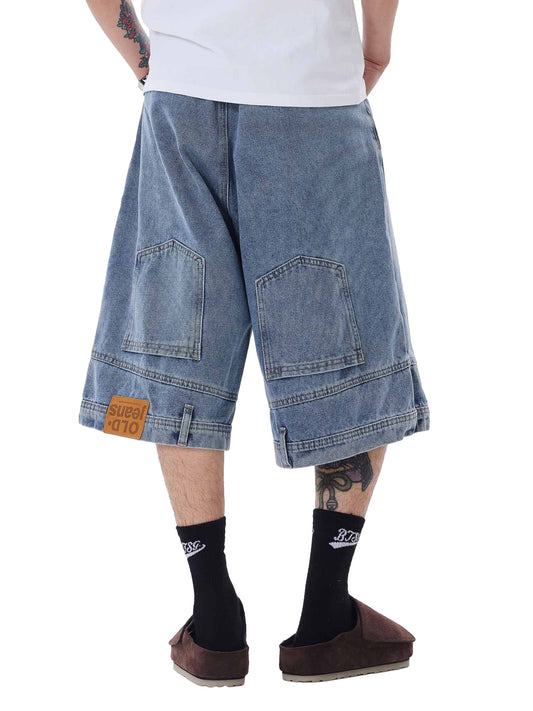 Jeans-Jeanshose im Retro-Reverse-Design mit verwaschenem Denim – 2080 