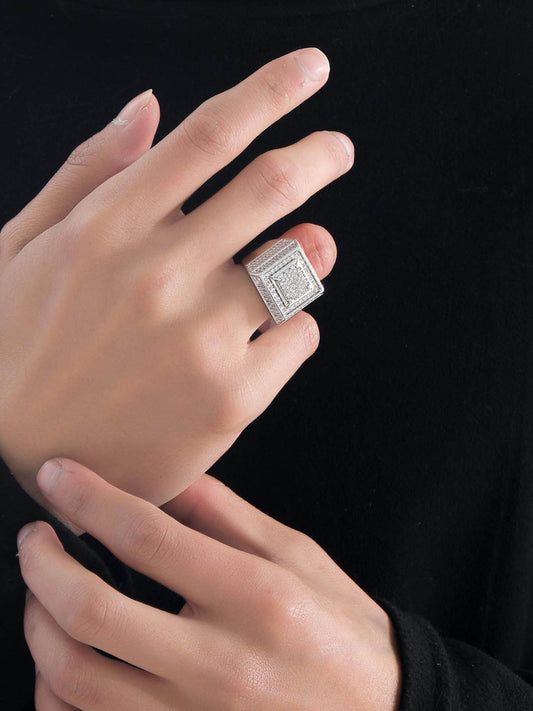 Bague Hip Hop en zircone super fabriquée